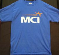 MCI Telecommunications Blue Tshirt Sz Large - VINTAGE